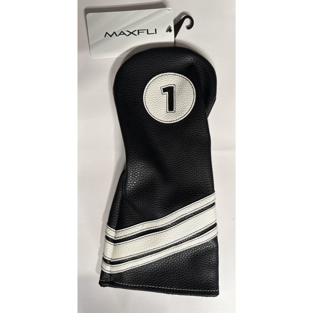 Maxfli Driver Vintage Head-cover 1 Golf Club Black& White NEW Leather